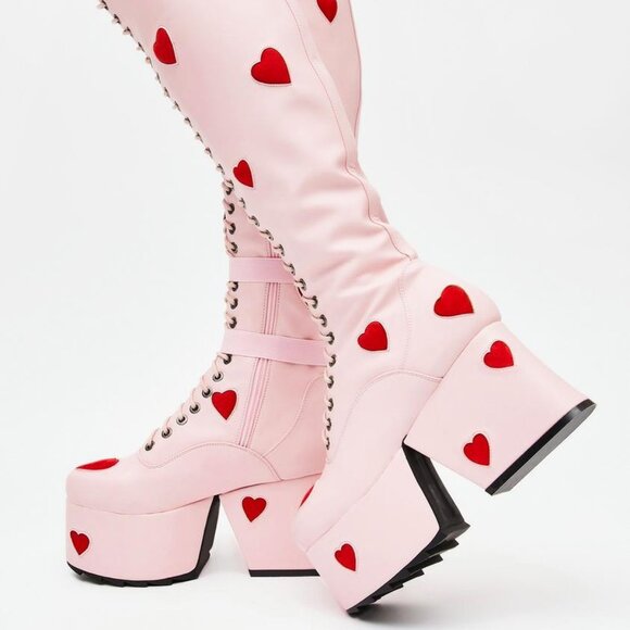 PRETTY IN PINK Knee High Boots ( BRAND NEW !!! ) - Picture 3 of 6